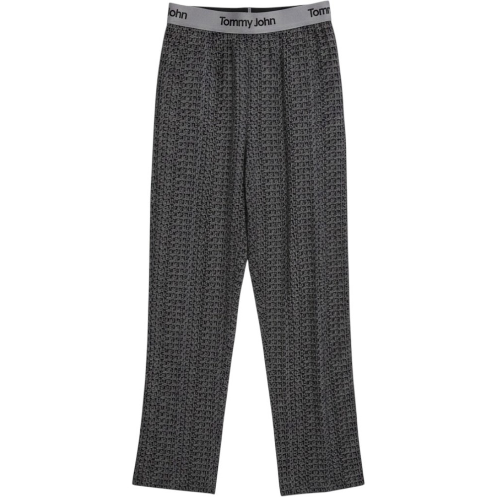 Tommy John Mens Second Skin Pajama Pants Grey TJ Texture Logo Print Size M NWT